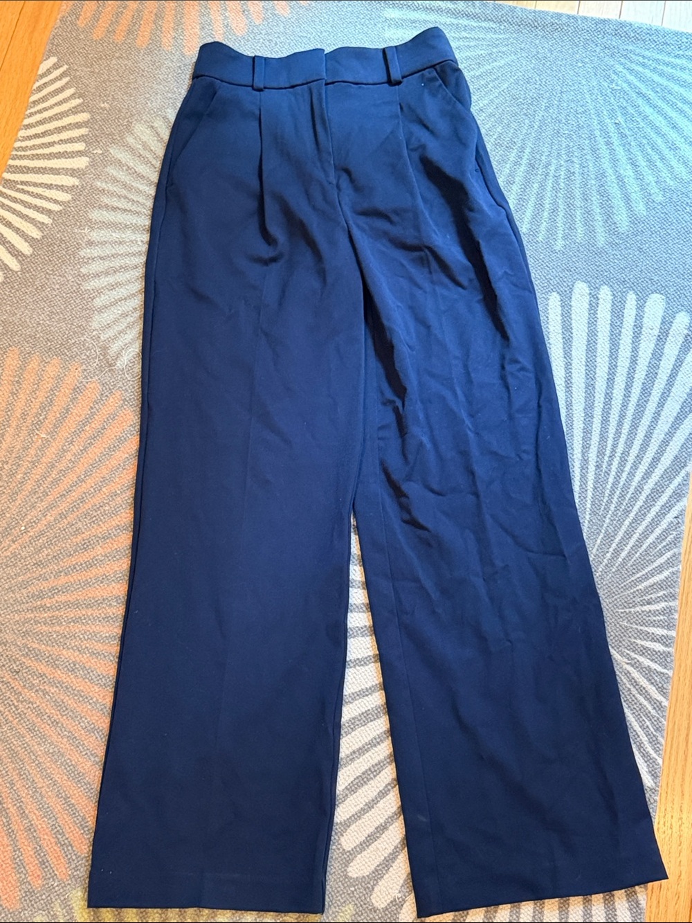 LOFT Wide-Leg Navy Trousers